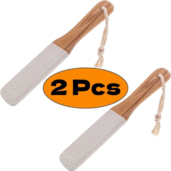 LQQBOX Foot Pumice Stone for Feet Callus Remover, Double Sided Foot Scrubber with Handle, Heel Scraper Pumice Stone in Shower Corn Hard Skin Cracked Feet Care Tools - 2 Pcs