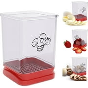 LQQBOX Fruit Slicer Cup, Speed Cutter for Strawberry Banana Grape Egg, Stainless Steel Vegetable Cutting Kitchen Gadget, Kitchen Portable Slicing Tool 1 pcs