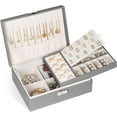 thumbnail image 1 of LQQBOX Graduation Gifts for Her - Trendy Jewelry Case, Personalized Gifts - Gray Jewelry Box | Birthday Gifts for Women Mothers Day Gifts for Women, Gray, 1 of 7