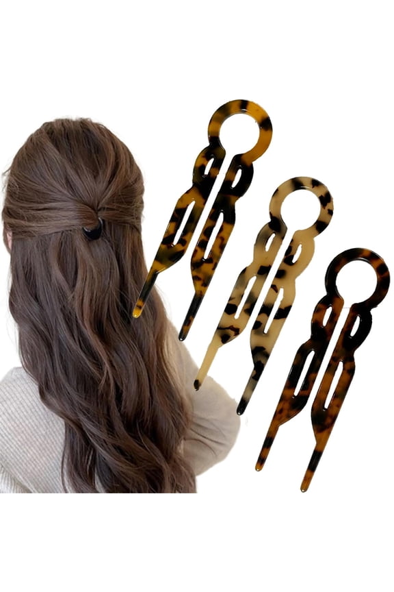 Hair Pin, Elegant Hair Clips for Fine, Thick & Long Hair, Hair Pins for Styling, Hair Clips for Women, Ideal for Buns & French Twist - 3 Pcs