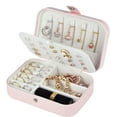 thumbnail image 1 of LQQBOX Jewelry Organizer Box Travel Jewelry Case,Jewelry Boxes for Women,Small Double Layer Mini Jewelry Display Holder for Rings Earrings Necklace Bracelets,Best Gift Box for Girls Women,Pink, 1 of 7