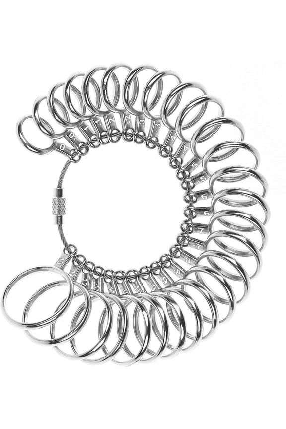 Jewelry Sizers Stainless Iron Ring Size 0-13 Finger Ring Sizing Measuring Tool Ring Sizer Gauge Set Circle Models with Reusable Ring Sizer Belt