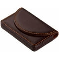 thumbnail image 1 of LQQBOX Leather Business Card Holder Case for Men or Women Pocket Business Card Wallet Name Card Case Holder with Magnetic Shut, Holds 25 Business Cards, Coffee, 1 of 7