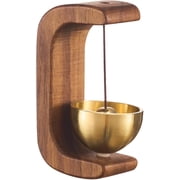 LQQBOX Magnetic Shopkeepers Bell for Door Opening - Vintage Wooden Wind Chime Doorbell with Brass Bell for Front Porch, Wall, Garden, Shop, Housewarming Gift