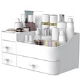 thumbnail image 1 of LQQBOX Makeup Organizer for Vanity, Large Capacity Desk Organizer with Drawers for Cosmetics, Lipsticks, Jewelry, Nail Care, Skincare, Ideal for Bedroom and Bathroom Countertops - Large White, 1 of 7