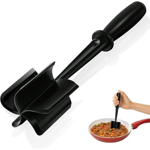 LQQBOX Meat Chopper for Hamburger, Premium Heat Resistant Masher and Smasher for Ground Beef, Ground Turkey and More, ABS Ground Beef Chopper Tool and Meat Fork, Non Stick Mix Chopper