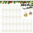 thumbnail image 1 of LQQBOX Ornament Hooks, 160 Pcs Ornament Hangers, Christmas Ornament Hooks for Christmas Trees, Metal Wire Christmas Tree Hooks, Christmas Tree Ornaments for Xmas Balls, Gold, 1 of 7