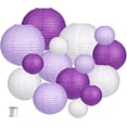 thumbnail image 1 of LQQBOX Paper Lanterns Decorative, Round Hanging Paper Lanterns Decorations for Bachelorette Engagement Birthday Party Decorations Purple/Lavender/White 15pcs, 1 of 7