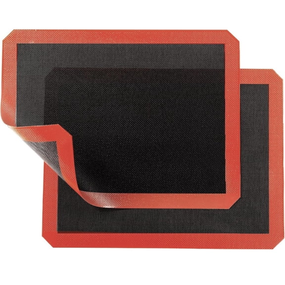 LQQBOX Perforated Silicone Baking Mats, 2 PCS Silicone Mat, Tray Pan Liners Perfect Bakeware for Making Cookies, Macarons, Bread and Pastry, 13.39"x9.45" (Corner Cut)