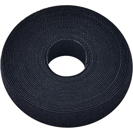 LQQBOX Reusable Hook & Loop Strong Grip Fastener Roll 1" x 16.4' (1" Wide, 16.4 Feet Long) - Black