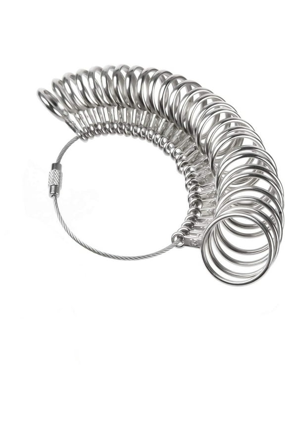 Ring Sizer Measuring Tool Stainless Steel Finger Rings Gauge 0-13 Sizing Measuring with Half Size