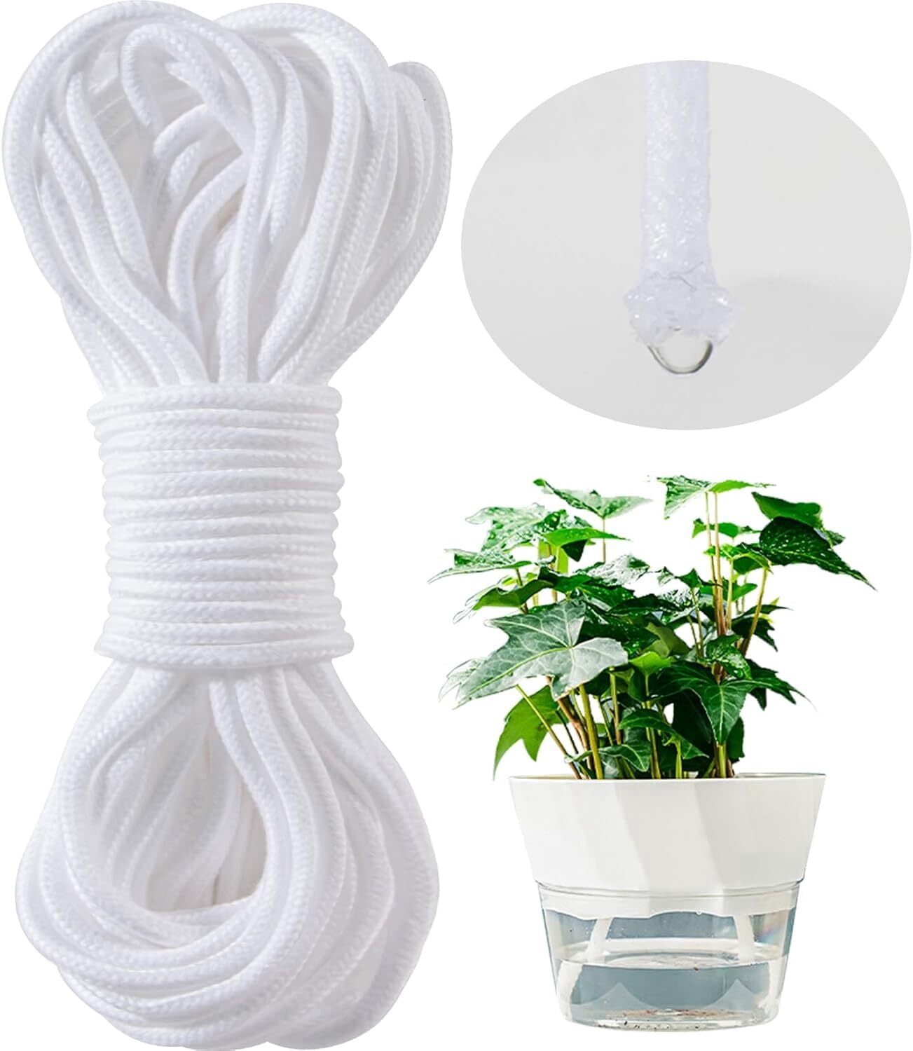 LQQBOX Self Watering Rope, 60 Feet Capillary Wicking Cord for Plants ...