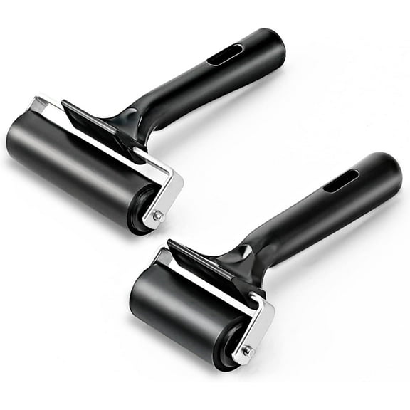 LQQBOX Soft Rubber Brayer Rollers for Crafting Brayer Rollers for Printmaking Brayer Tool Paint Brush Ink Applicator Art Craft Oil Painting Tool 2 Pcs (2.36 inch, 3.94 inch,)