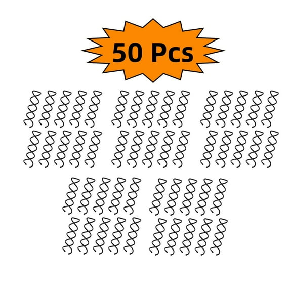 LQQBOX Spiral Twist Hair Pins (50-Pcs) – Durable Non-Scratch Corkscrew Design for Effortless Bun Hairstyles – (Black)