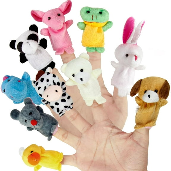 LQQBPX 10 Pcs Finger Puppets Set,Plush Cute Animal Style Finger Puppets,Mini Soft Plush Finger Puppets Toy for Boys & Girls,Party Favors for Shows,Gift Box Filling