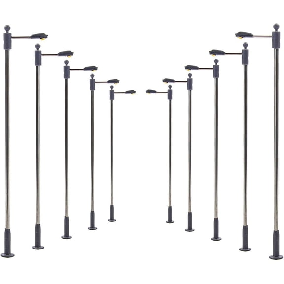 LQS09 10 pcs Model Railway Train Lamp Post Warm White Street Lights N TT Scale LEDs Miniature Garden Ornament