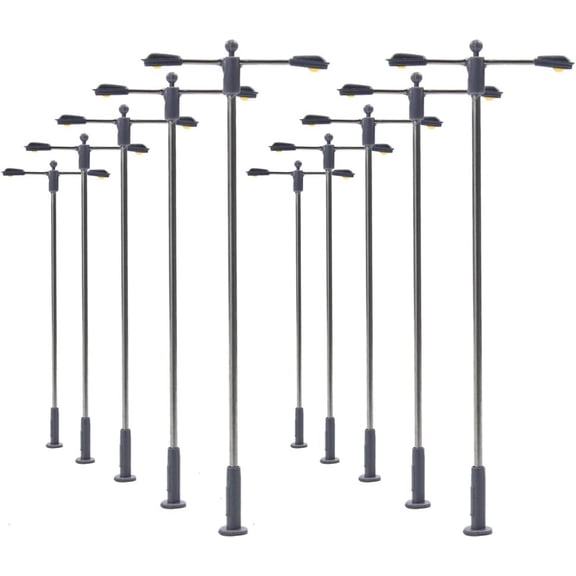 LQS11W 10pcs Model Railway Train Lamp Post Street Bright White Lights N TT Scale LEDs New