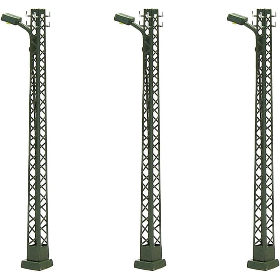LQS60 3pcs Model Railway Lights Lattice Mast lamp Track Light N Scale 1:160 Layout (N Scale)