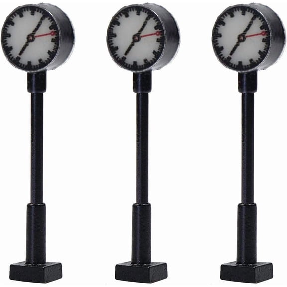 LQS62 3pcs Model Railway N Scale 1:160 Lights Platform Clock Track Lamp (N Scale)