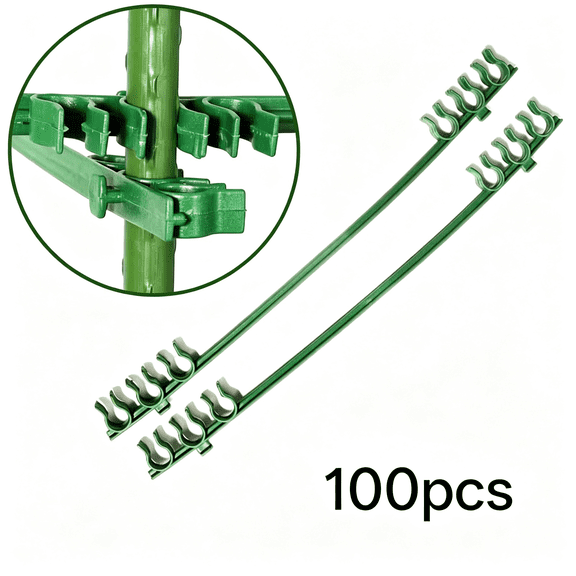 LQSEO 100Pcs Stake Arms for Tomato Cage,11.8In Expandable Trellis Connectors,Tomato Stake Supports,11Mm Bayonet Diameter Plant Stakes for Climbing Plants,Tomatoes Stakes,Vegetables