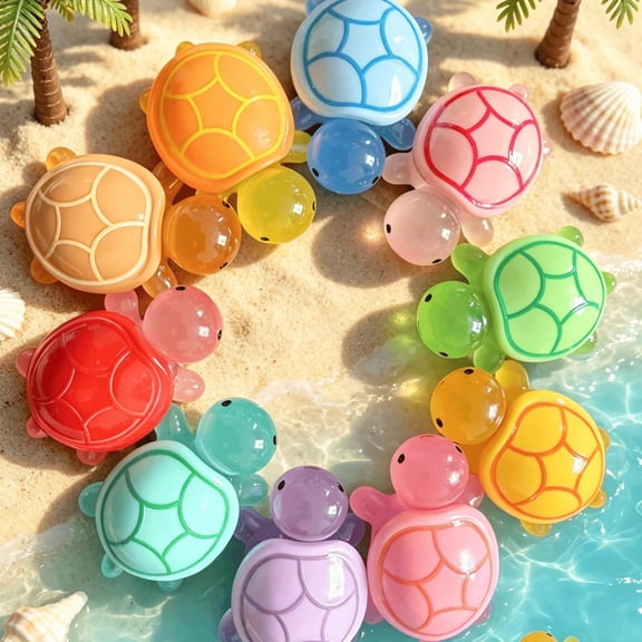 LQSEO 10Pcs 2.4Inch Large Resin Turtle Family,Luminous Ocean Animals Figures | Decor for Miniature Dollhouse Fairy Garden,Diy Fish Tank Accessories Resin Animals