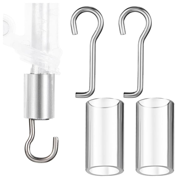 LQSEO 2 Set Window Blind Repair Parts with Hook, Wand Wire and Sleeve Collar for Horizontal Mini Blinds Mini Blind Wand Replacement