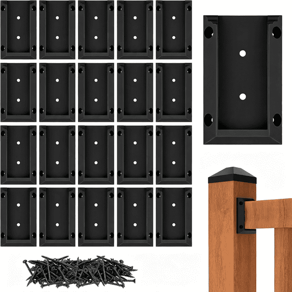 Balcony Column Railing LQSEO 20Pcs Deck Railing Brackets Connectors for 2X4 Railing Wood Post ...