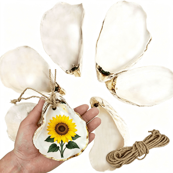 LQSEO 20Pcs Oyster Shells for Crafts with Drilled Holes 2.8"-3.5" Large Flat Oyster Shells, for Home Vase Filler, Xmas Ornaments, Diy Arts and Crafts, Natural Shells for Coastal Decor