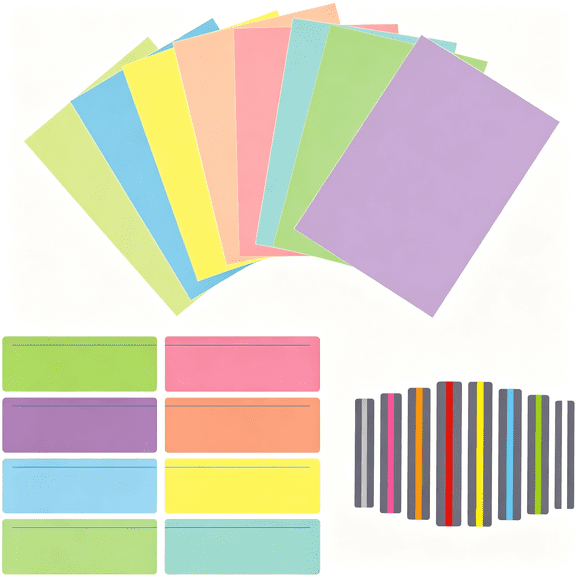 LQSEO 24Pcs Colored Overlays for Dyslexia with 3 Styles, Guided Reading Strips, Dyslexia Reading Tools for Dys-Lexia, Adhd and and Visual Stress(Color:As Shown)