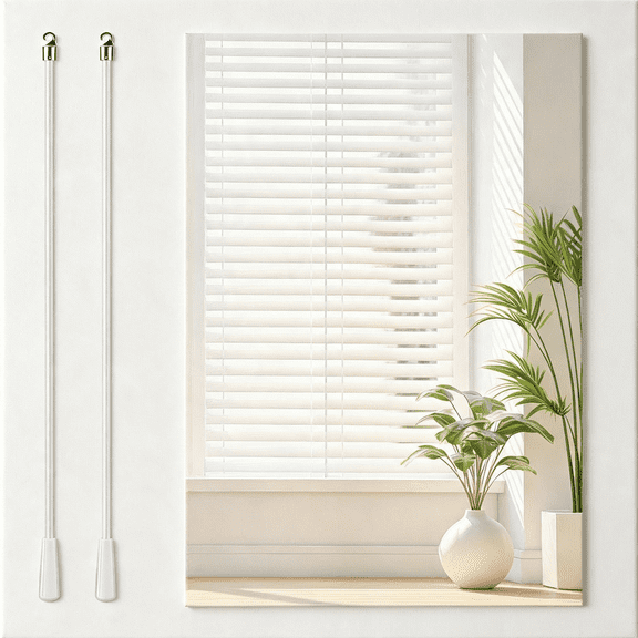 LQSEO 2Pcs Vertical Blind Wand Replacement Parts,24In Fiberglass,With Hook and Handle. Durable Replacement Accessory for Vertical Blinds,Curtains and Door Shades.