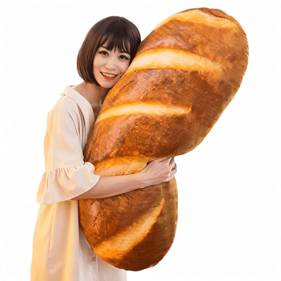 LQSEO 3D Simulation Bread Plush Pillow,Soft Butter Toast Bread Food Pillow Lumbar Back Cushion Stuffed Toy for Home Decor Large Throw Pillows 39.3"