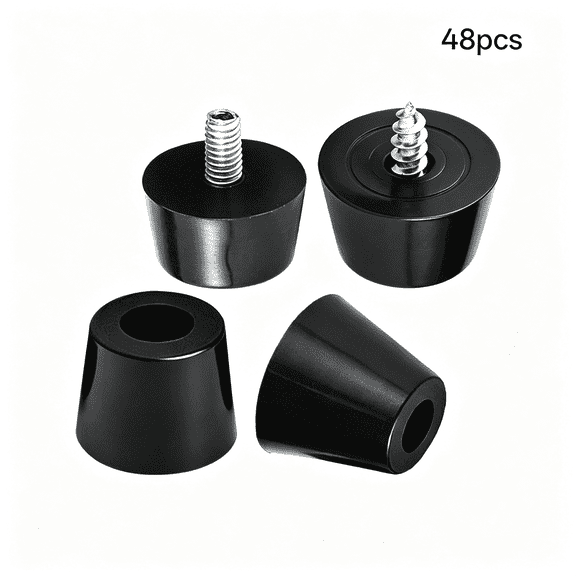LQSEO 48Pcs Rubber Feet for Cutting Board with 304 Stainless Screws, Cutting Board Feet Non Slip Rubber Bumper Feet for Furniture, Diy, Electronics, Cabinets and Tables
