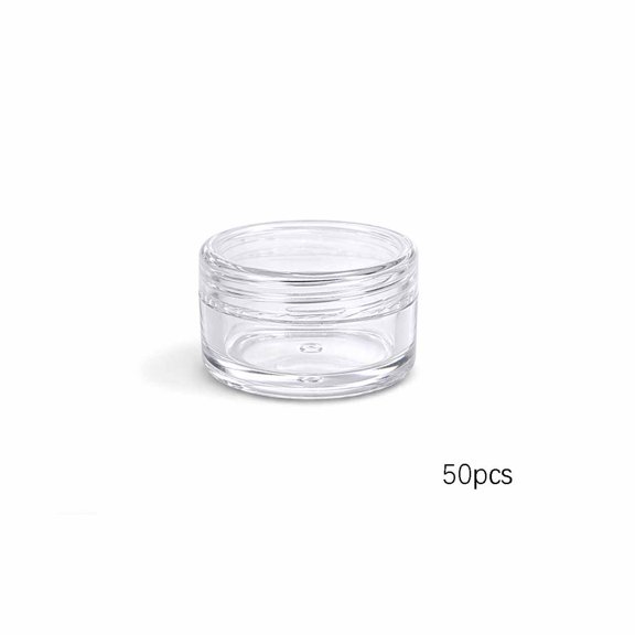 LQSEO ,50,Clear,Empty,5 Gram Plastic Pot Jars,Small Plastic Containers Cosmetic Containers.