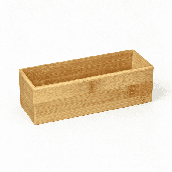LQSEO Bamboo Wood Stacking Drawer Organizer Box, Stackable Natural Bamboo Drawer Organizer Boxes 9" X 3"