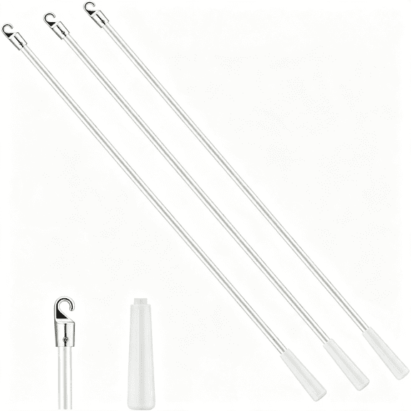 LQSEO Blind Replacement Wand with Hook-Extension Curtain Pull Fiberglass Wand for Blinds Blind Wand (3,17")