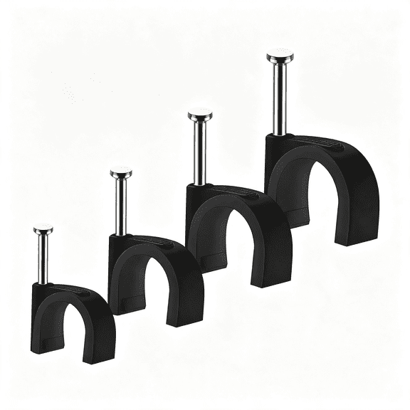 LQSEO Cable Nails Clips,400 Pcs,4Mm 6Mm 8Mm 10Mm,Wire Wall Clips,Black,Cable Management Organizer Clip,Cable Tacks Coax Holder Clip,Rg6 Rg59 Cat6 Rj45 Cable Cord Staples