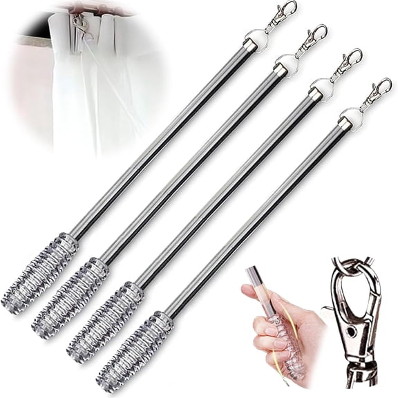 LQSEO Curtain Pull Wand Clear Acrylic 36" (4 Pack) - Pull Rod Wand for Grommet Panels, Vertical Blinds, Shower Drapes - Invisible Curtain Opener Stick for Opening & Closing Curtains