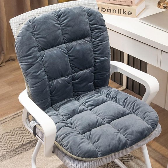 LQSEO Desk Chair Cushion Non-Slip Rocking Seat Cushion Office Chair Pad Dorm Seat Cushion with High Back Support Soft Seat Pad with Ties for Office Car Home Dining Room Kitchen