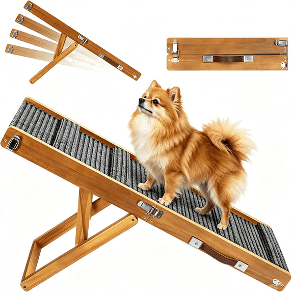 LQSEO Dog Ramp for Small Dogs&Car – 4 Adjustable Heights(13