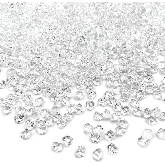 LQSEO Fake Ice Rocks, 5000 Pcs 5 * 7 Mm Acrylic Ice Cubes Plastic Crystals Fake Crushed Ice Rocks Acrylic Gems for Vase Fillers Party Decor Vase Filler Vase Filler