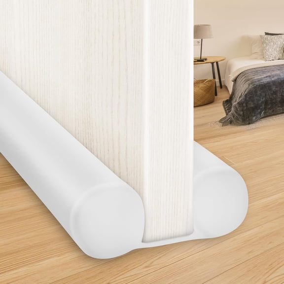 LQSEO Large Door Draft Stopper 30 Inch for Small Size Bedroom Door Fits 0.5 to 1.7" Gaps White under Door Draft Blocker Doors Seal Gap Draft Guard for Bottom of Doors