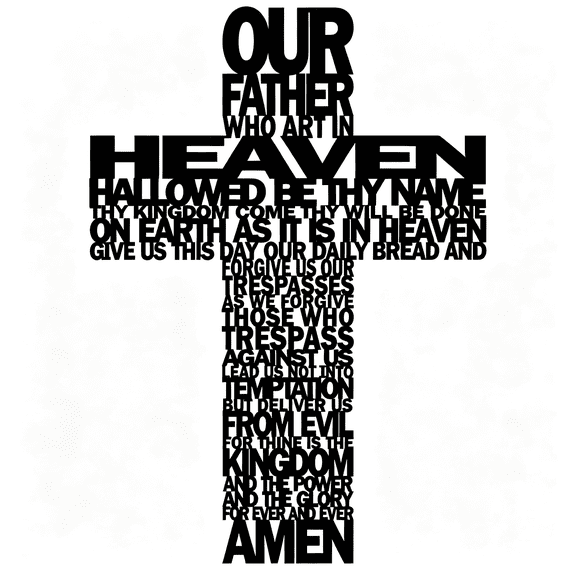 LQSEO Metal Cross Wall Decor - Rustic Farmhouse Decor Black Prayer Text Cross Wall Art Home Decor for Living Room, Bathroom, Bedroom, Dining Room, Office, Church (Black)