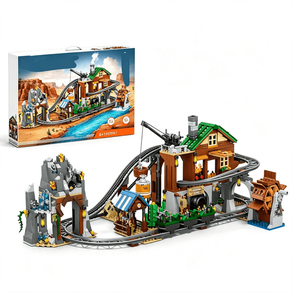 LQSEO Mine Roller Coaster Building Set-1170 Pcs Roller Coaster Building Kit with a Hand-Cranked Mechanical Track,Stem Building Set Toy Gift for Boys Girls 6 7 8 9 10 11 12+