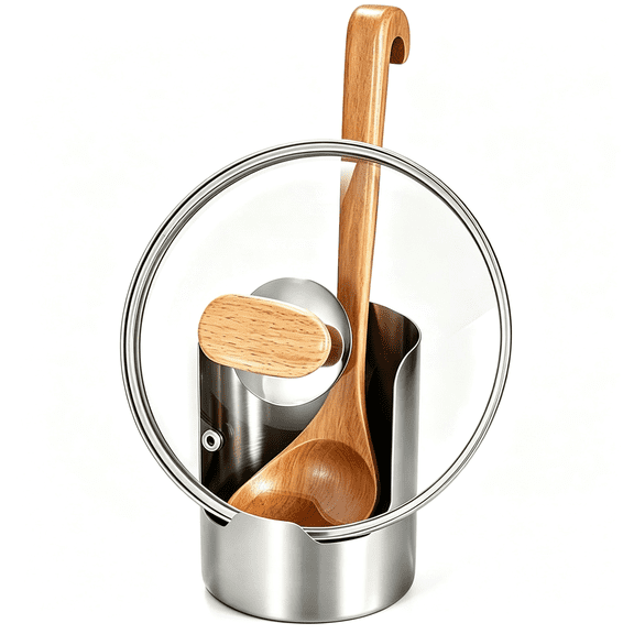 LQSEO Multi-Functional Kitchen Utensil Holder,Stainless Steel Vertical Stand for Stove Top,304 Stainless Steel Spoon Rest&Multipurpose Kitchen Utensil Holder for Cabinet Oven Home Counter(1)