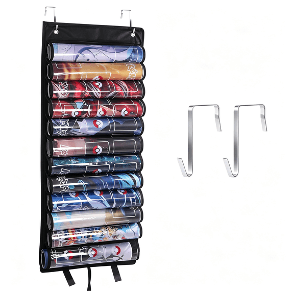 LQSEO Playmat Tube Storage Baghanging Playmat Organizer for Mtg Playmat Holderfits 12+1 Card Game Playmats with Transparent Plastic Slotsportable Playmats Case for Tcg/Rpg Play Mat