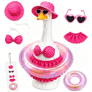 LQSEO Porch Goose Outfits Desk Goose Summer Funny Clothes Animals to Dress Up Duck Costume Statue Front Flamingo Hot Dog Swimsuit 19 Inches Bikini Liberty Clothing Halloween Decorations Outdoor