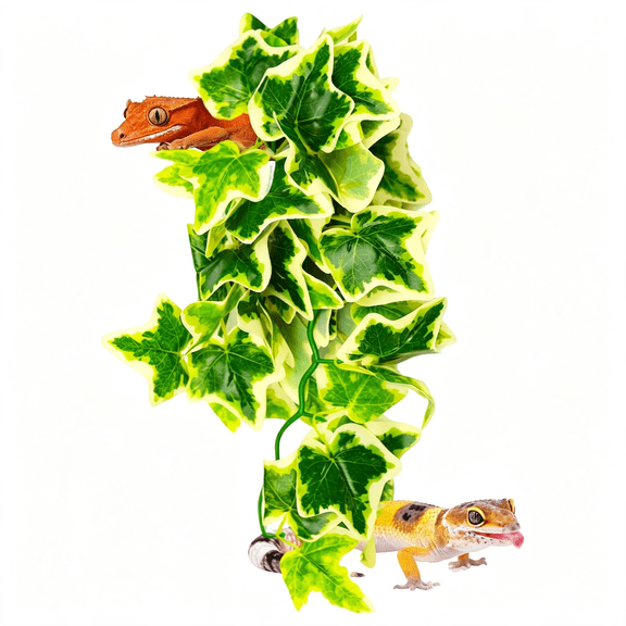 LQSEO Reptile Terrarium Hanging Plant,12 Hiding and Climbing Fake Plants Vine for Reptile Enclosure,Ideal for Chameleon Bearded Dragon Lizard Gecko Tank Accessories
