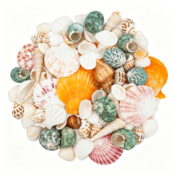 LQSEO Sea Shells for Crafts Natural Mixed Seashells (0.4"-2") 12 Kinds | Shells for Decoration Fish Tank, Beach Party Supplies, Vase Fillers, Ocean Theme Party Home Wedding Decor
