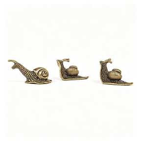 LQSEO Set of 3 Tiny Solid Brass Snail Figurines-Cute Vintage Cottagecore Dcor,Retro Antique-Style Miniature Figurine Collection for Terrarium,Desk,Bookshelf&Plant Pots