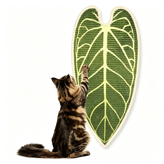 LQSEO Sisal Botanical Leaf Cat Wall Scratcher for Indoor Cats, Cat Scratcher Mat, Wall Corner Scratcher Pad, Large Carpet, Furniture Protector for Wall &Amp; Floor, Indoor Jungle Decor